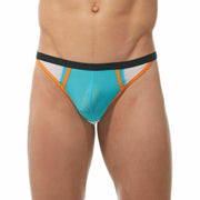 Gregg Homme Thong Challenger Sporty Mesh Thongs White/Orange 170504 64 - SexyMenUnderwear.com