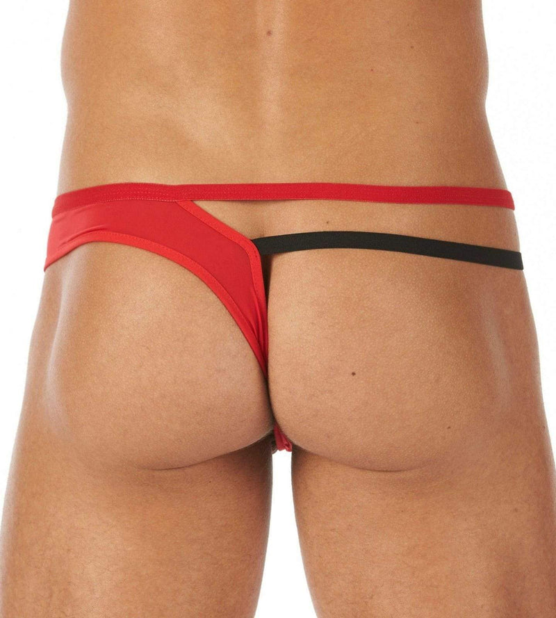 Gregg Homme Thong Cocky Asymmetric Tanga Metal Chains Red 120504 134 - SexyMenUnderwear.com