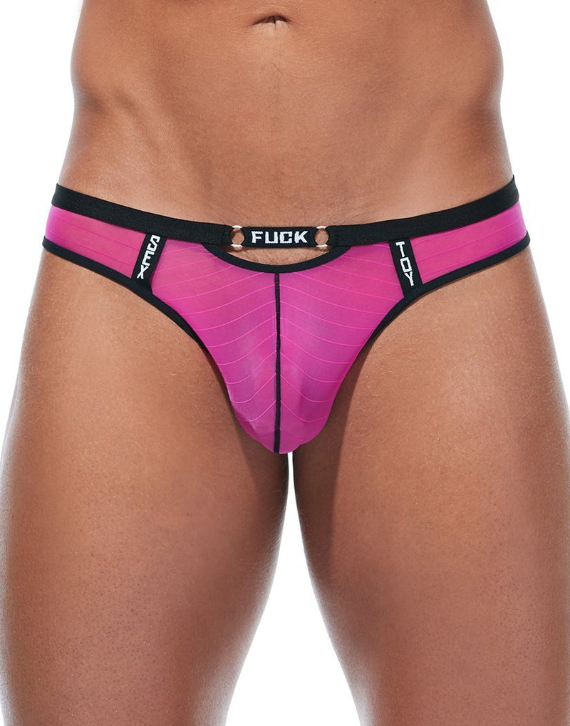 Gregg Homme Thong Renegade Peekaboo Sheer Thong Pink 172104 27 - SexyMenUnderwear.com