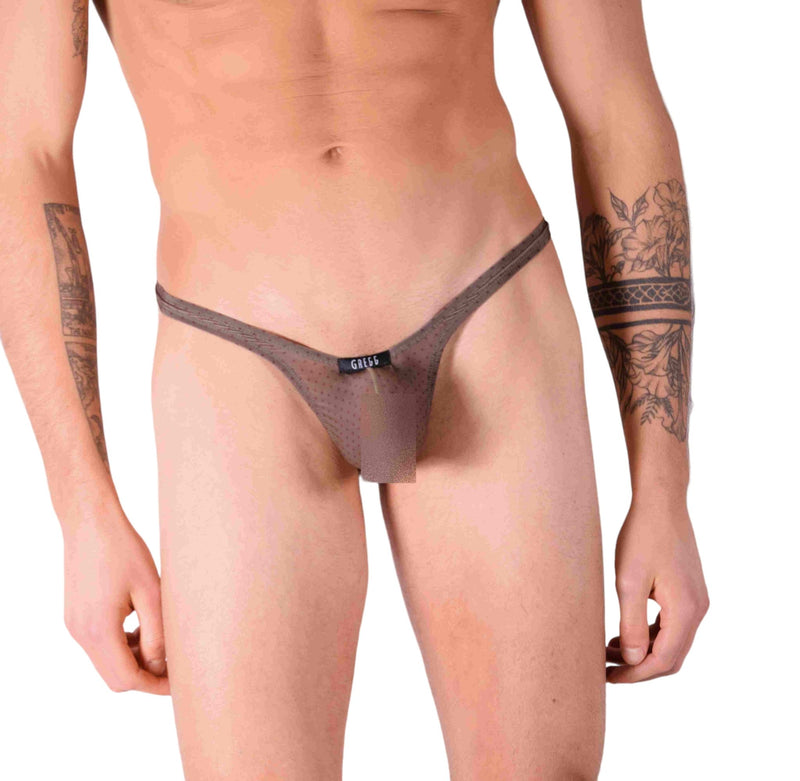Gregg Homme Thong STRIP Sheer Olive R148004 29 - SexyMenUnderwear.com
