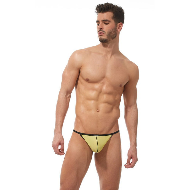 Gregg Homme Torridz Pouch C-Ring Hyper-Stretch BackLess String Yellow 87416 - SexyMenUnderwear.com