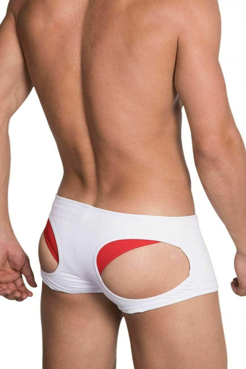 HIDDEN Bikini open bum shorty two piece combination Pouch White red 968 8 - SexyMenUnderwear.com