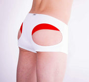 HIDDEN Bikini open bum shorty two piece combination Pouch White red 968 8 - SexyMenUnderwear.com