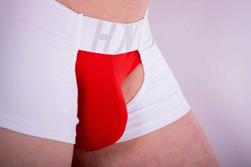 HIDDEN Bikini open bum shorty two piece combination Pouch White red 968 8 - SexyMenUnderwear.com