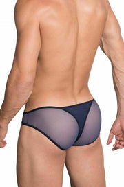 Hidden Brief/Thong O-Ring Pouch Microfibre Mesh Bikini Blue 960 9 - SexyMenUnderwear.com
