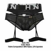 HIDDEN Garterbelt Mesh Briefs Sexy lingerie For Men Black 953 5 - SexyMenUnderwear.com