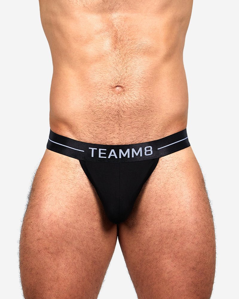 ICON Thong TEAMM8 Underwear With Triangle Top Part Low-Rise Thongs Black 3 - SexyMenUnderwear.com