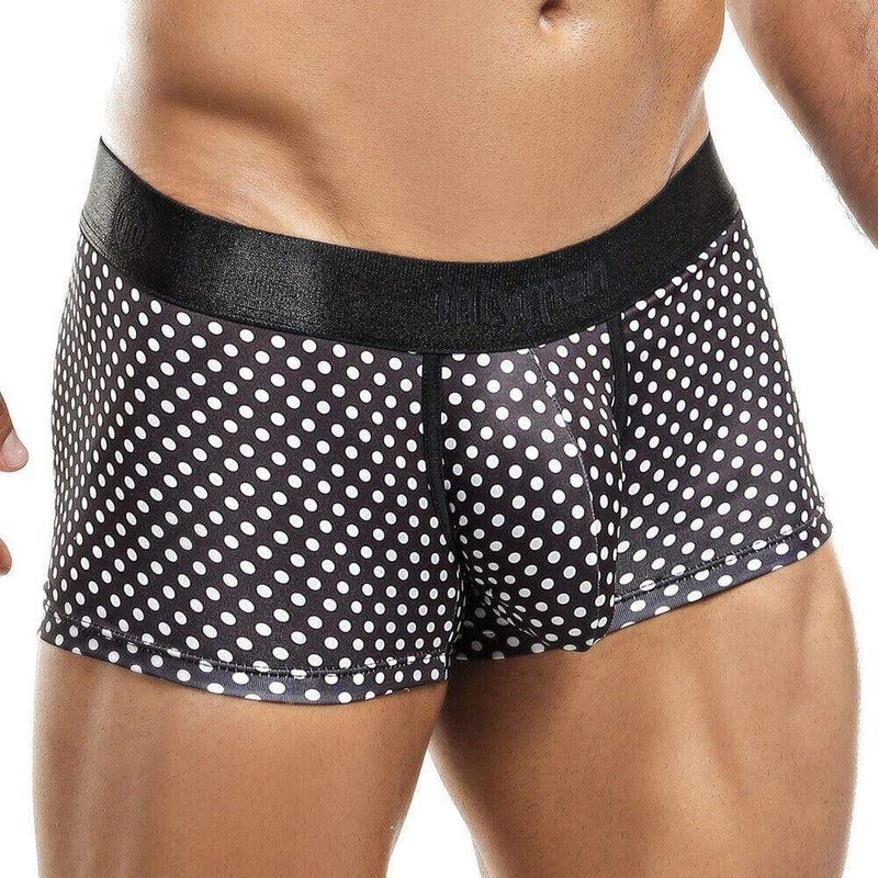 INTYMEN Boxer Mens Underwear Trunk Dots Black Ing053 MX2 - SexyMenUnderwear.com