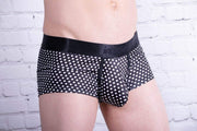 INTYMEN Boxer Mens Underwear Trunk Dots Black Ing053 MX2 - SexyMenUnderwear.com