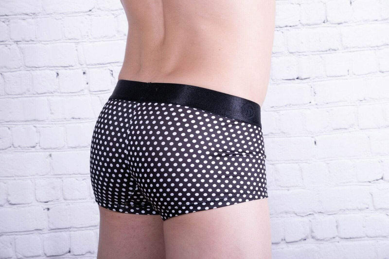 INTYMEN Boxer Mens Underwear Trunk Dots Black Ing053 MX2 - SexyMenUnderwear.com