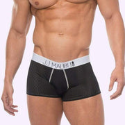 JJ Malibu Mens Underwear Mystery Mens Boxers Mesh Sexy Sports Boxers Black 1 - SexyMenUnderwear.com