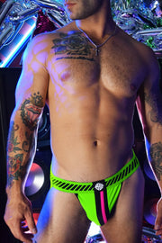 Jockstrap BREEDWELL MAGNUM Collection Fashion Jock Soft Nylon Neon Green 9 - SexyMenUnderwear.com