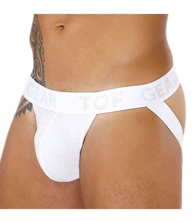 Jockstrap TOF PARIS Alpha Jock Sexy Cut Soft Cotton Jersey White 30 - SexyMenUnderwear.com