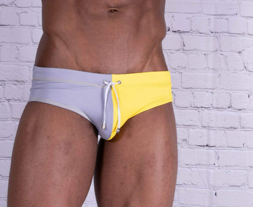 JOR Swimwear Verona Swim Brief Swimsuits Yellow-Grey 0758 2 - SexyMenUnderwear.com
