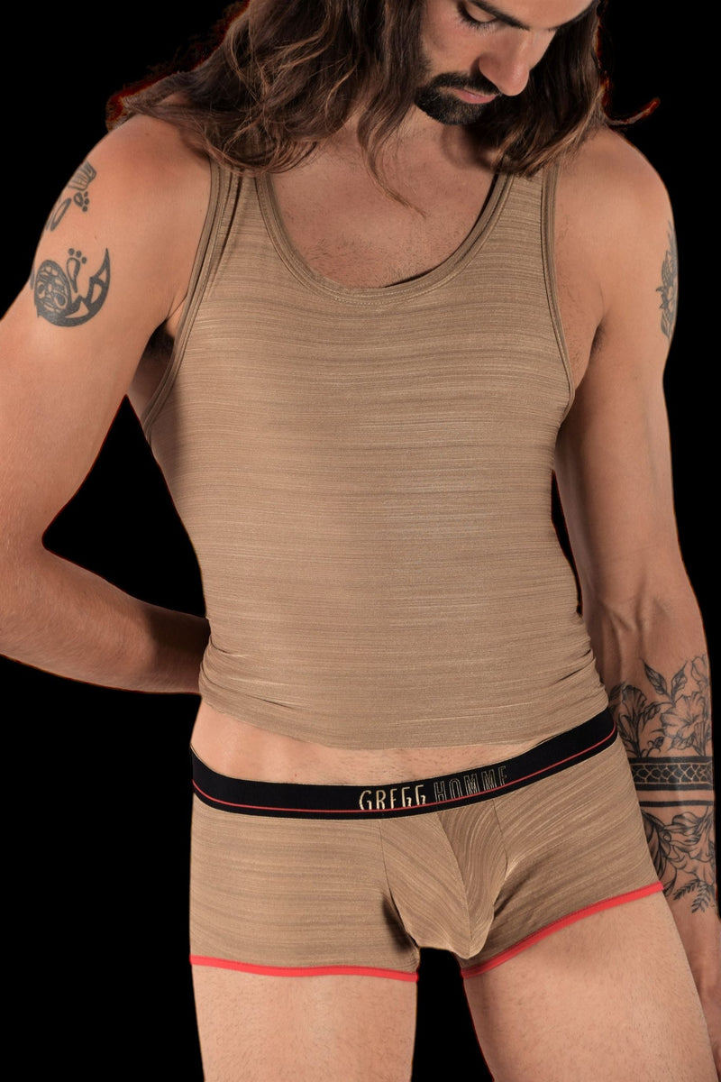 Kit Gregg Homme LUX Tank Top and Boxer Soft Gold 102222-05 - SexyMenUnderwear.com