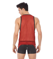 LARGE Gregg Homme Singlet Reckless Zipper Tank Top Black & Red 140702 GT2 - SexyMenUnderwear.com