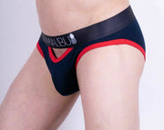 Large JJ Malibu Brief Peep show Sexy Space Blue Open Back Briefs 2 - SexyMenUnderwear.com