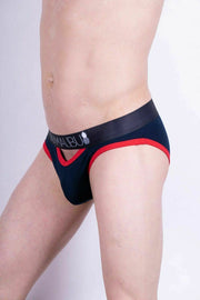 Large JJ Malibu Brief Peep show Sexy Space Blue Open Back Briefs 2 - SexyMenUnderwear.com