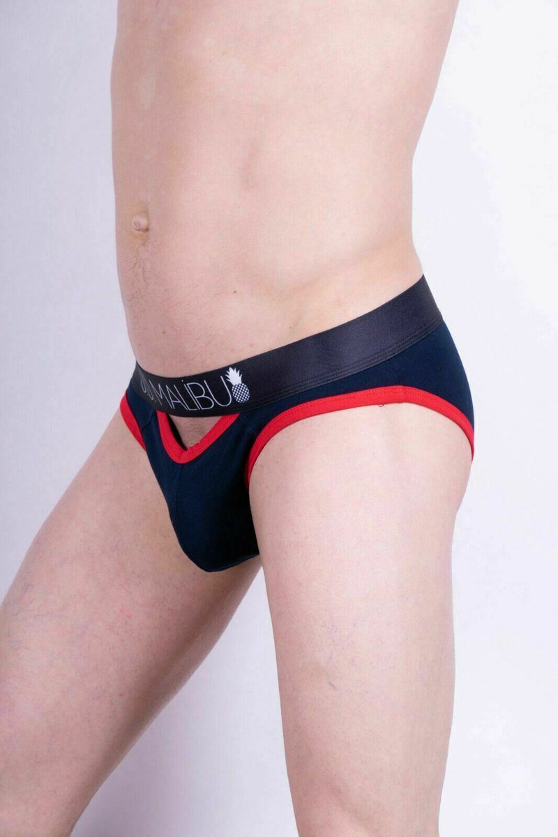 Large JJ Malibu Brief Peep show Sexy Space Blue Open Back Briefs 2 - SexyMenUnderwear.com