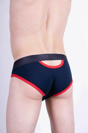 Large JJ Malibu Brief Peep show Sexy Space Blue Open Back Briefs 2 - SexyMenUnderwear.com