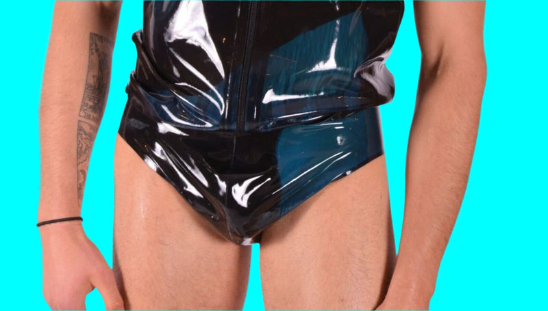 Large Jock POLYMORHE Latex Jockstrap Peacock Black UN-82M 8 - SexyMenUnderwear.com
