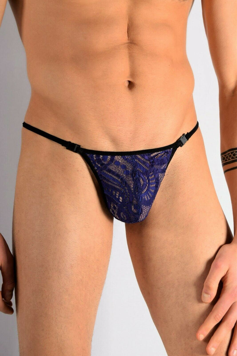 LARGE L'Homme Invisible Mesh G-String Thong Blue Transparent MY83 2 - SexyMenUnderwear.com