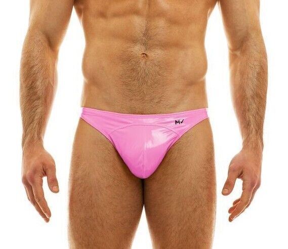 LARGE Modus Vivendi Low-Cut Brief Viral Vinyl Tight Fit Briefs Neon Pink 08013 - SexyMenUnderwear.com