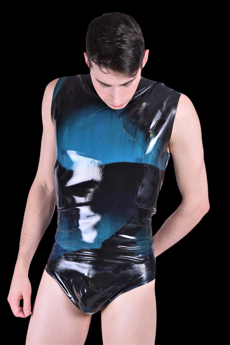 Large Polymorphe Latex Kit Jockstrap And Tank Top Rubber Suit Peacock 17 - SexyMenUnderwear.com