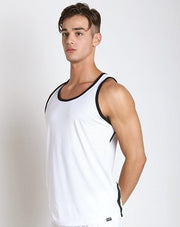 LARGE PUMP! Tank Top White Classic “19” Mesh Tanktop 14010 PU2 - SexyMenUnderwear.com