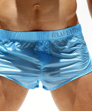 LARGE RUFSKIN Swim Shorts ZUKO Ultra Lightweight Total Nylon Swimwear Sky Blue - SexyMenUnderwear.com