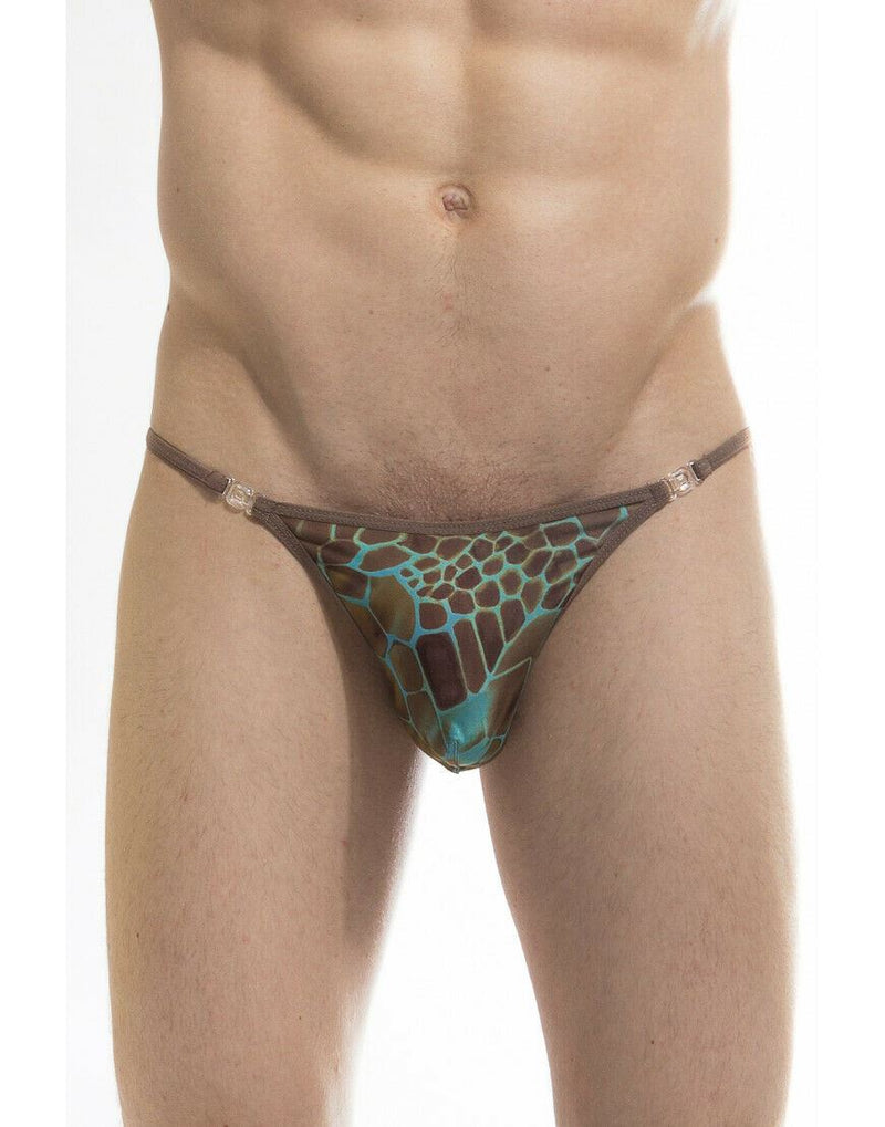 L'Homme Invisible G-String Striptease Detach Snaps Y-Back Thong Croco MY83-CRO 3 - SexyMenUnderwear.com