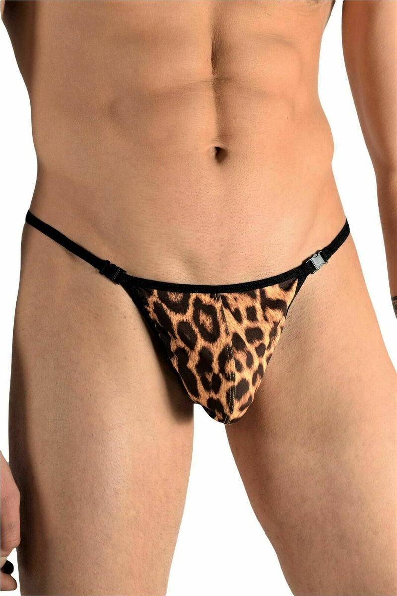 L'Homme Invisible G-String Striptease Leopard Velvet Thong Detachable MY83-VEL 1 - SexyMenUnderwear.com
