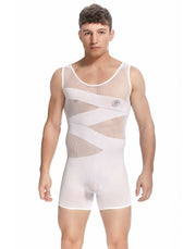 L'Homme Invisible Singlet CURIO Seamless Bodysuit Transparent White FW01 4 - SexyMenUnderwear.com