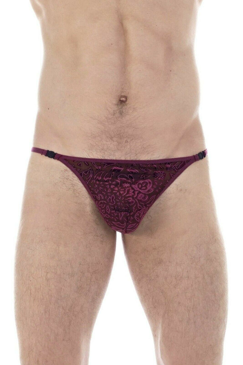 L'Homme Invisible String Striptease Italian Velvet Thong Manta Red MY83 1 - SexyMenUnderwear.com