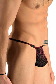 L'Homme Invisible String Striptease Italian Velvet Thong Manta Red MY83 1 - SexyMenUnderwear.com