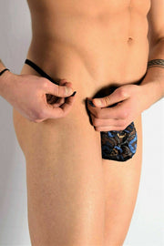 L'Homme Invisible String Striptease Lace Detachable Thong Elysee Blue MY83 1 - SexyMenUnderwear.com