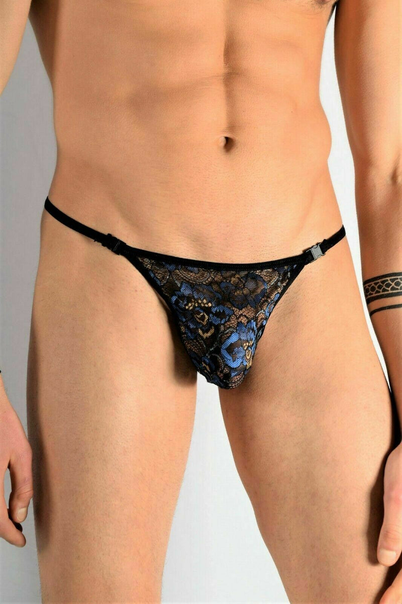 L'Homme Invisible String Striptease Lace Detachable Thong Elysee Blue MY83 1 - SexyMenUnderwear.com