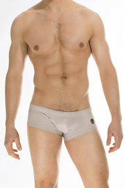 L'Homme Invisible Theo Swim-Hipster Shiny Lurex Narcis Swim-Trunk Beige BA202 5 - SexyMenUnderwear.com