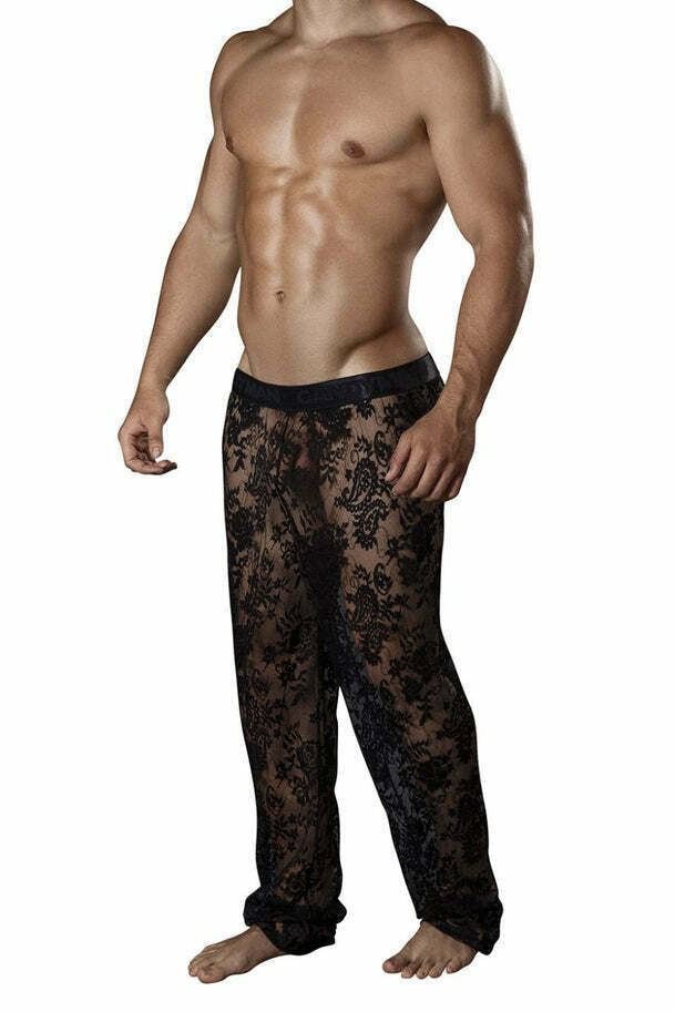 Loungewear CandyMan Lace Lounge Pants Sexy & Romantic Black 99234 10 - SexyMenUnderwear.com