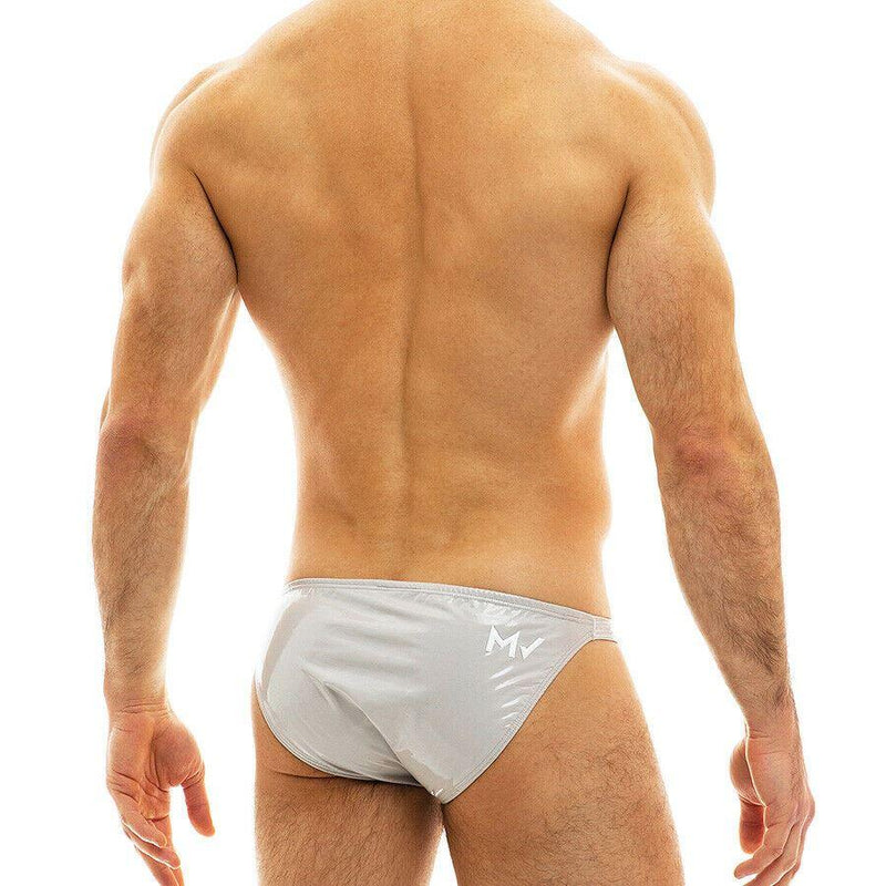 Low Cut Brief Modus Vivendi Viral Vinyl Brief Shiny Lavish Taupe Gray 08013 52 - SexyMenUnderwear.com