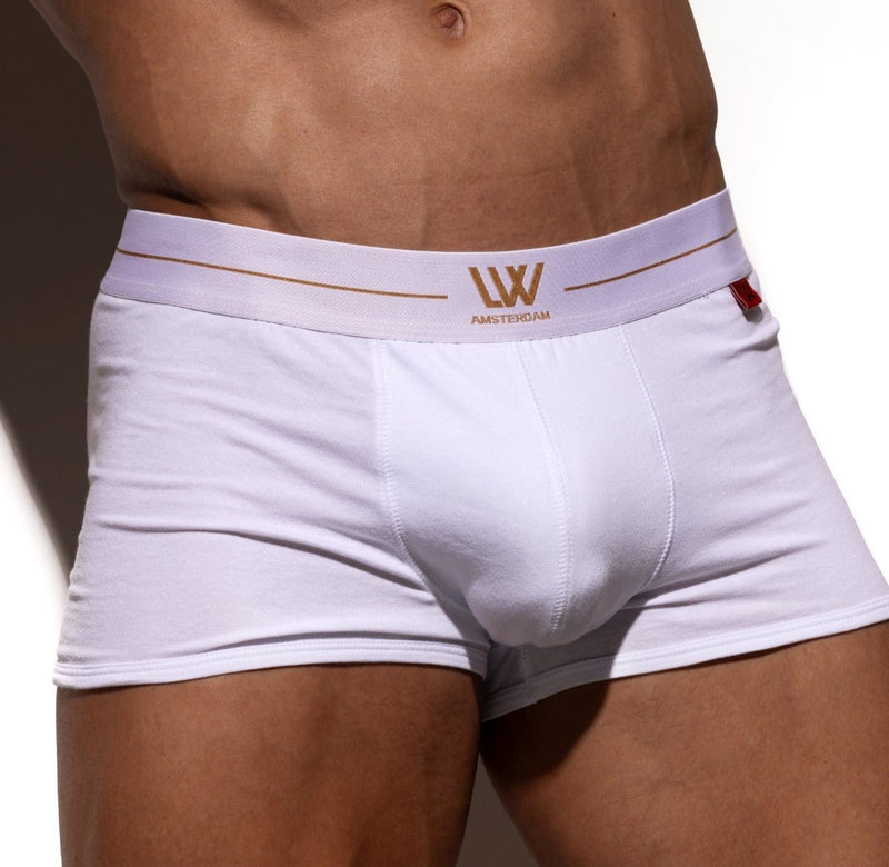 LVW AMSTERDAM Eco-Boxer Trunk Gold Collection Soft Italian Cotton White 17 - SexyMenUnderwear.com