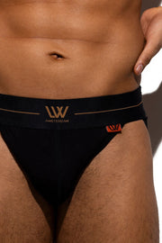 LVW AMSTERDAM Gold Jockstrap Smooth Italian Cotton Jock Black 20B - SexyMenUnderwear.com