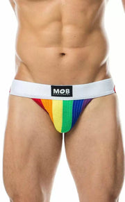 Malebasics Jockstrap MOB Gay Pride Colours Premium Lycra Jock MBL109 - SexyMenUnderwear.com
