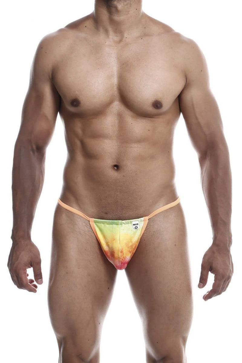 Malebasics Print G-String MOB Eroticwear Sinful Thong Orange Tie-Dye MBL59 3 - SexyMenUnderwear.com