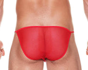 MALEBASICS String Tulle Bikini See Through Thong Contour Pouch Red MBL03 4 - SexyMenUnderwear.com