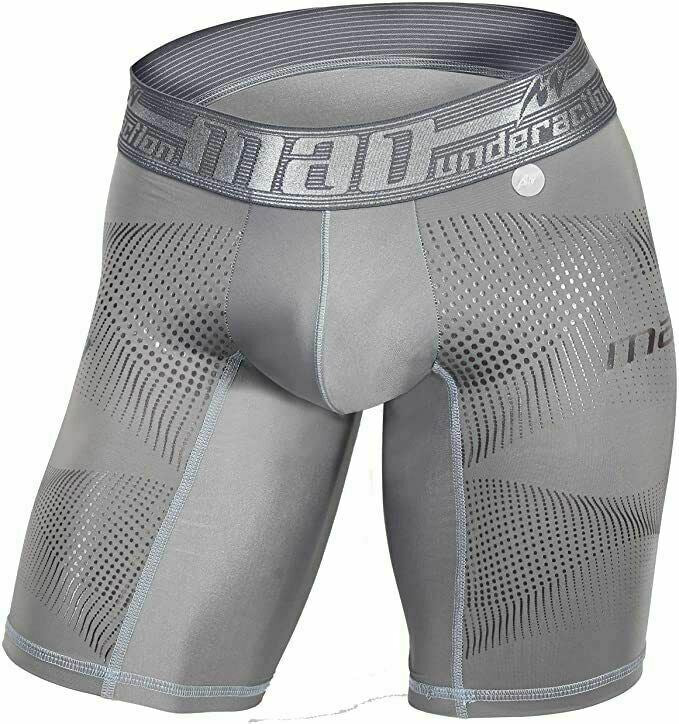 MAO Sport Boxer Briefs Compression Short Mid-Cut Microfibre Gray 7060 7 - SexyMenUnderwear.com