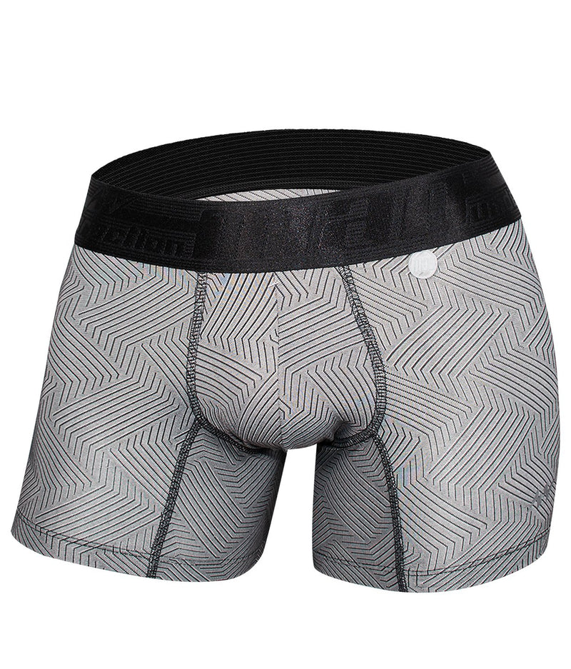 MAO SPORTS Boxer Short Stripe Line Stretching Resistance Microfiber Black Band 2 - SexyMenUnderwear.com
