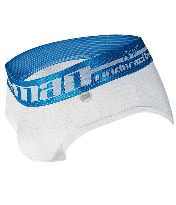 MAO Sports Briefs Neon Line Elastic Strong Fabric Perfect White Brief 7522 1 - SexyMenUnderwear.com