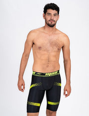 MAO Sports CICLISMO Cycling Shorts Elastic Fabric Soft Legging Black & Neon 14 - SexyMenUnderwear.com