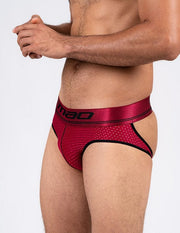 MAO Sports Jockstrap Suspensorio Line Perforated Mesh Gym Jock Vino Red 12912 1 - SexyMenUnderwear.com